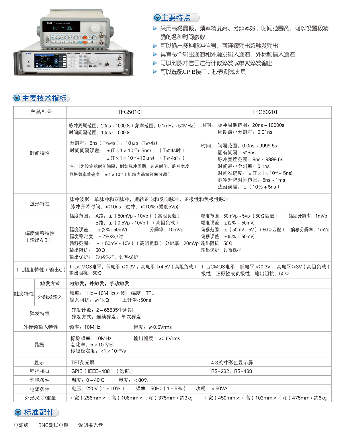 數(shù)英TFG5010T/5020T時(shí)間合成器(圖1)